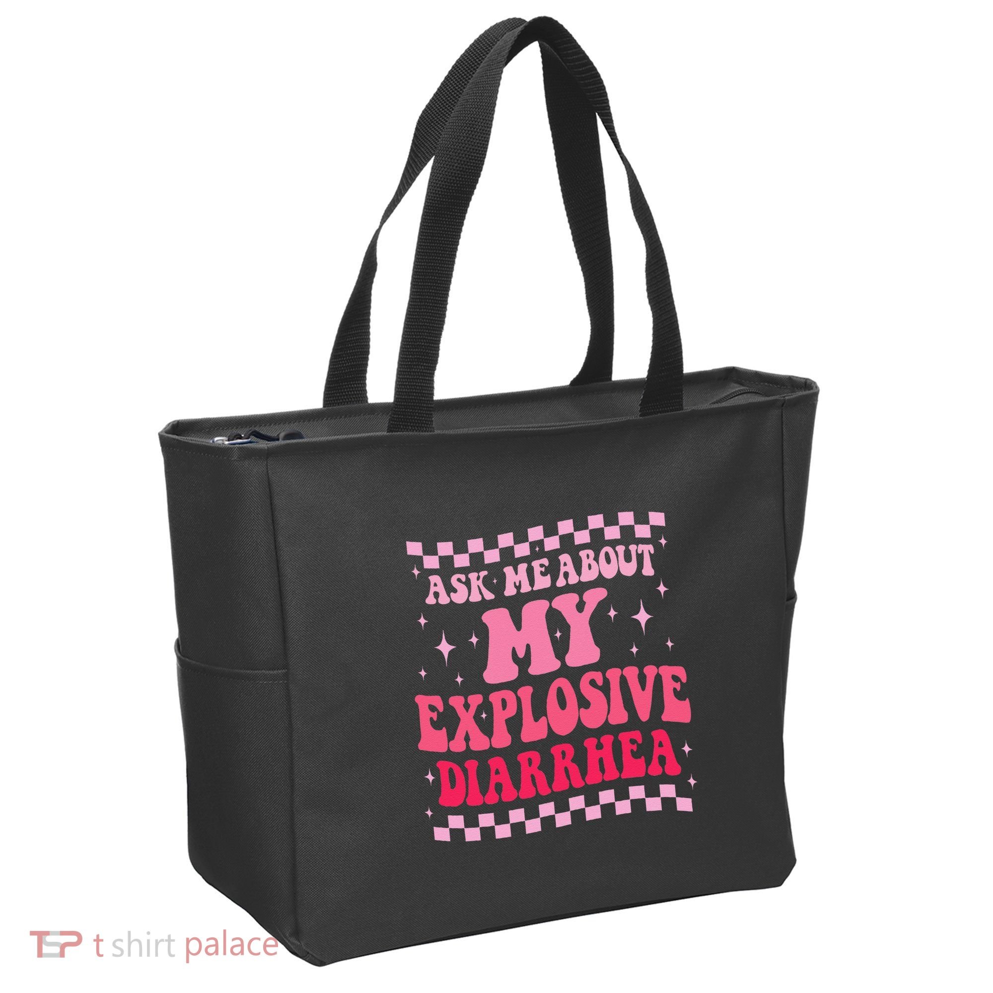 Ask Me About My Explosive Diarrhea Funny Poop Meme Groovy Tote Bag