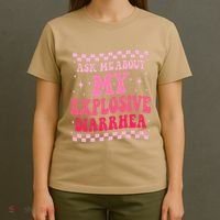 Ask Me About My Explosive Diarrhea Funny Poop Meme Groovy T-Shirt thumb 4
