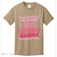 Ask Me About My Explosive Diarrhea Funny Poop Meme Groovy Kids T-Shirt thumb 0