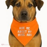 Ask Me About Me Huge Ass Funny Quotes USA-Made Doggie Bandana thumb 1