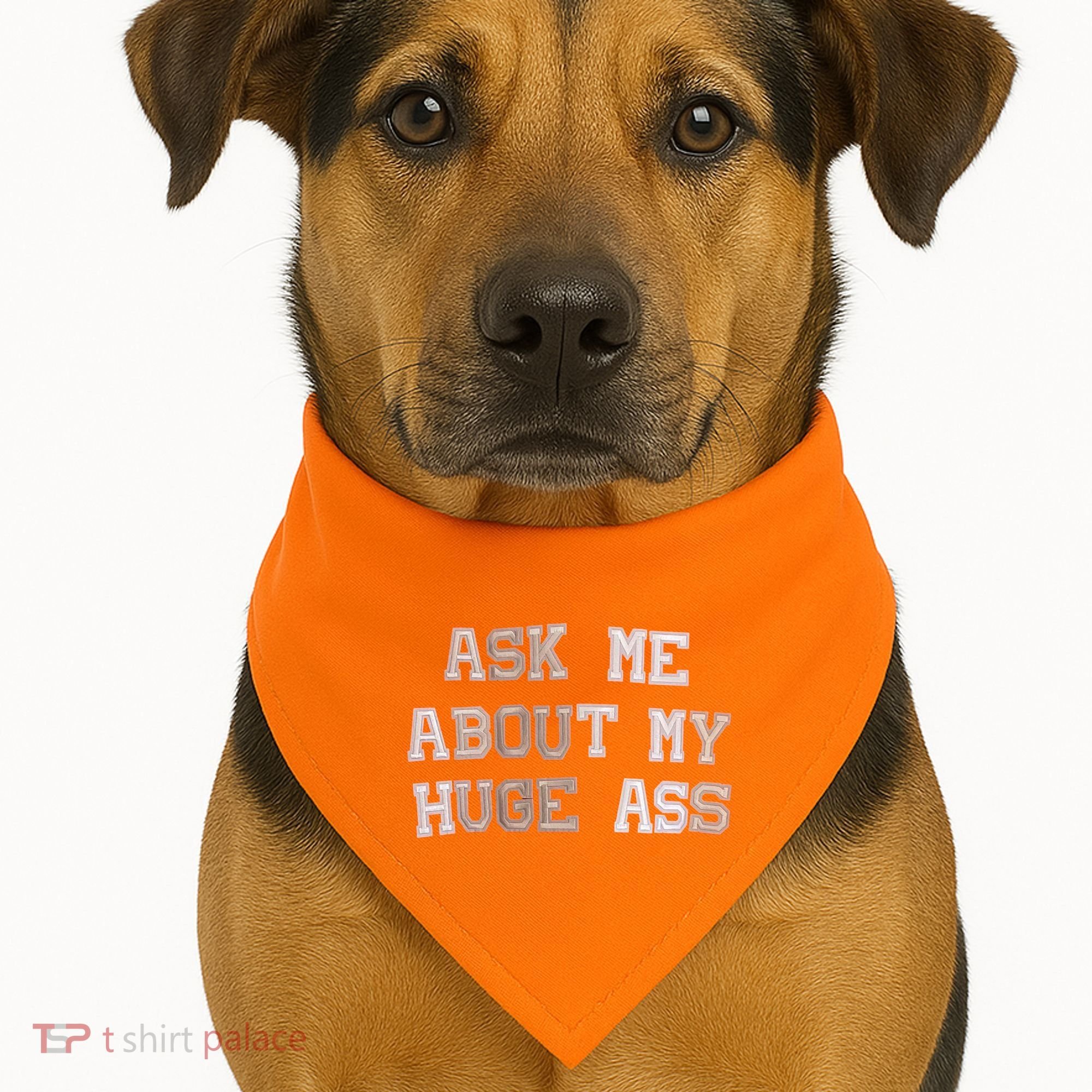 Ask Me About Me Huge Ass Funny Quotes USA-Made Doggie Bandana