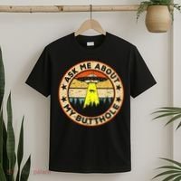 Ask Me About My Butthole Funny Ufo Alien Abduction Vintage T-Shirt thumb 2