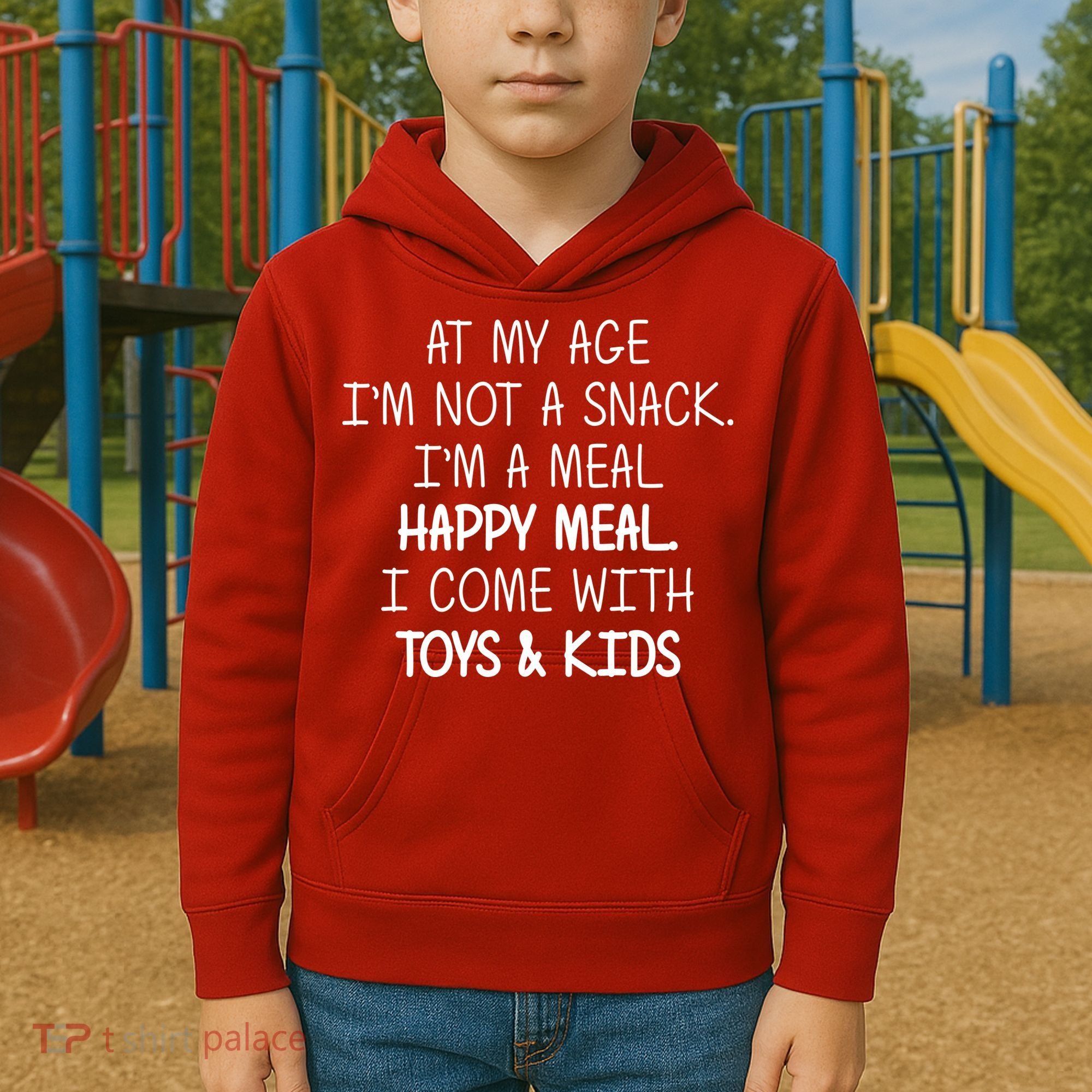 At My Age I'm Not A Snack I'm A Happy Meal Kids Hoodie