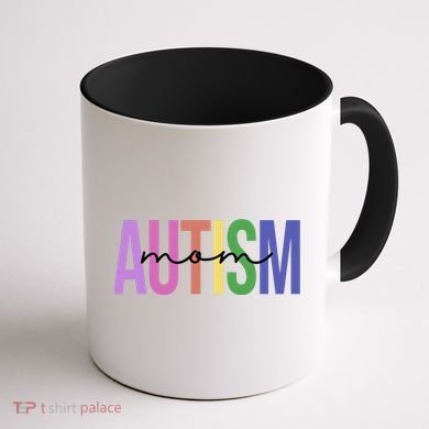 Autism Mom Awareness Colorful Coffee Mug back