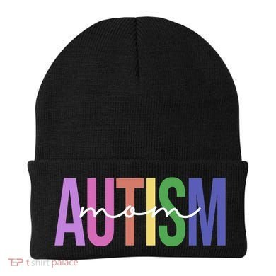 Autism Mom Awareness Colorful Beanie