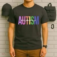 Autism Mom Awareness Colorful T-Shirt thumb 6