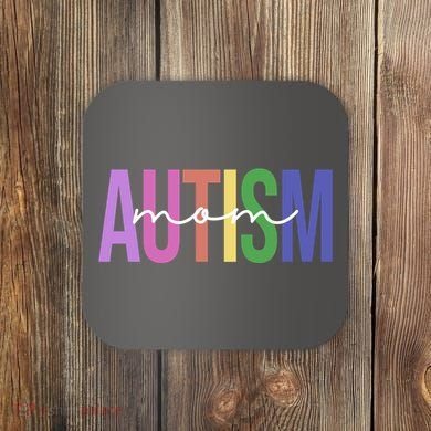 Autism Mom Awareness Colorful Coaster