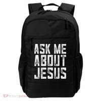 Ask Me About Jesus  Christian Faith  Bible Verse Backpack thumb 0