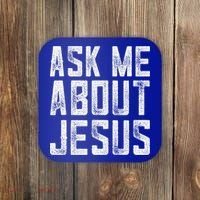 Ask Me About Jesus  Christian Faith  Bible Verse Coaster thumb 0