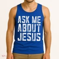 Ask Me About Jesus  Christian Faith  Bible Verse Tank Top thumb 3