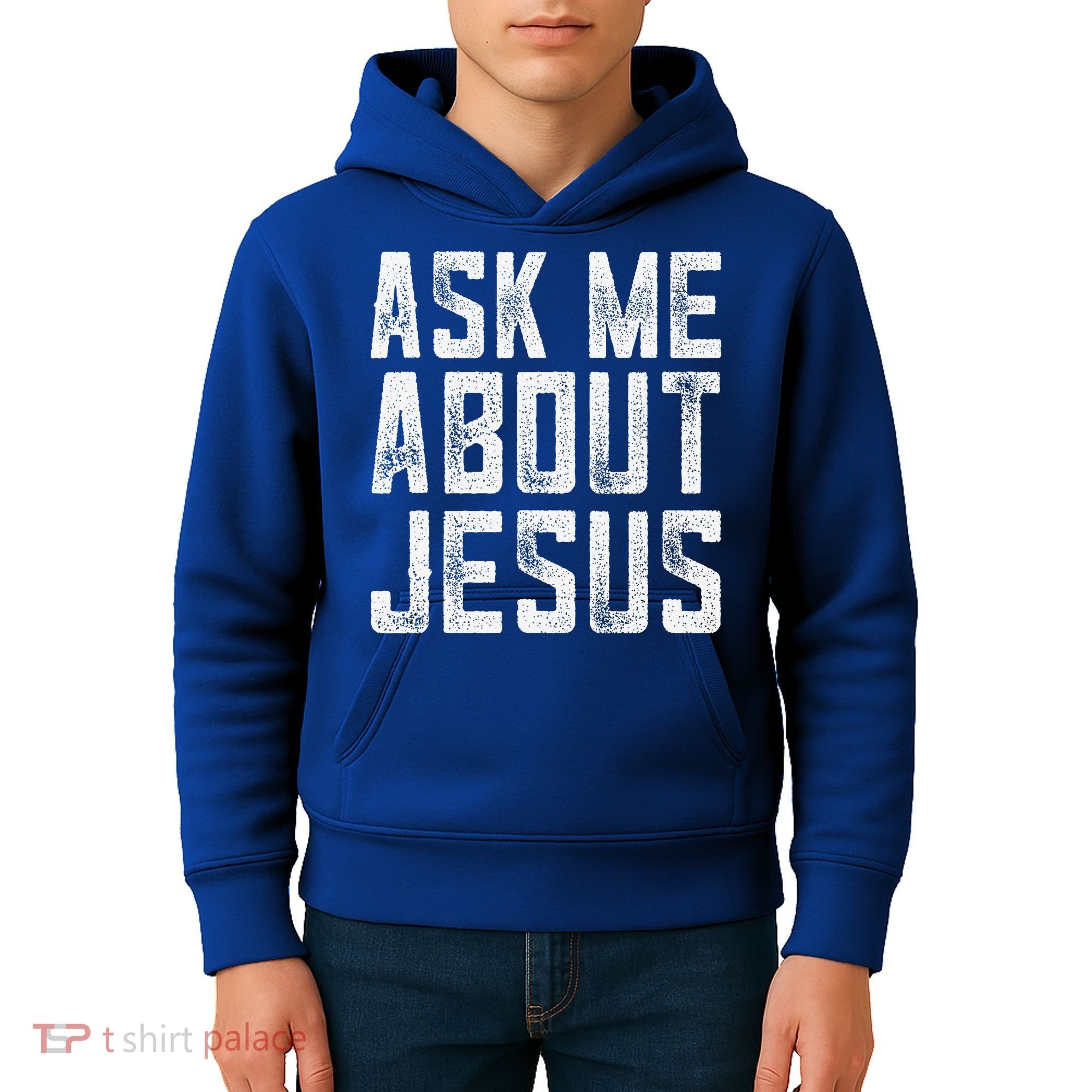 Ask Me About Jesus  Christian Faith  Bible Verse Kids Hoodie