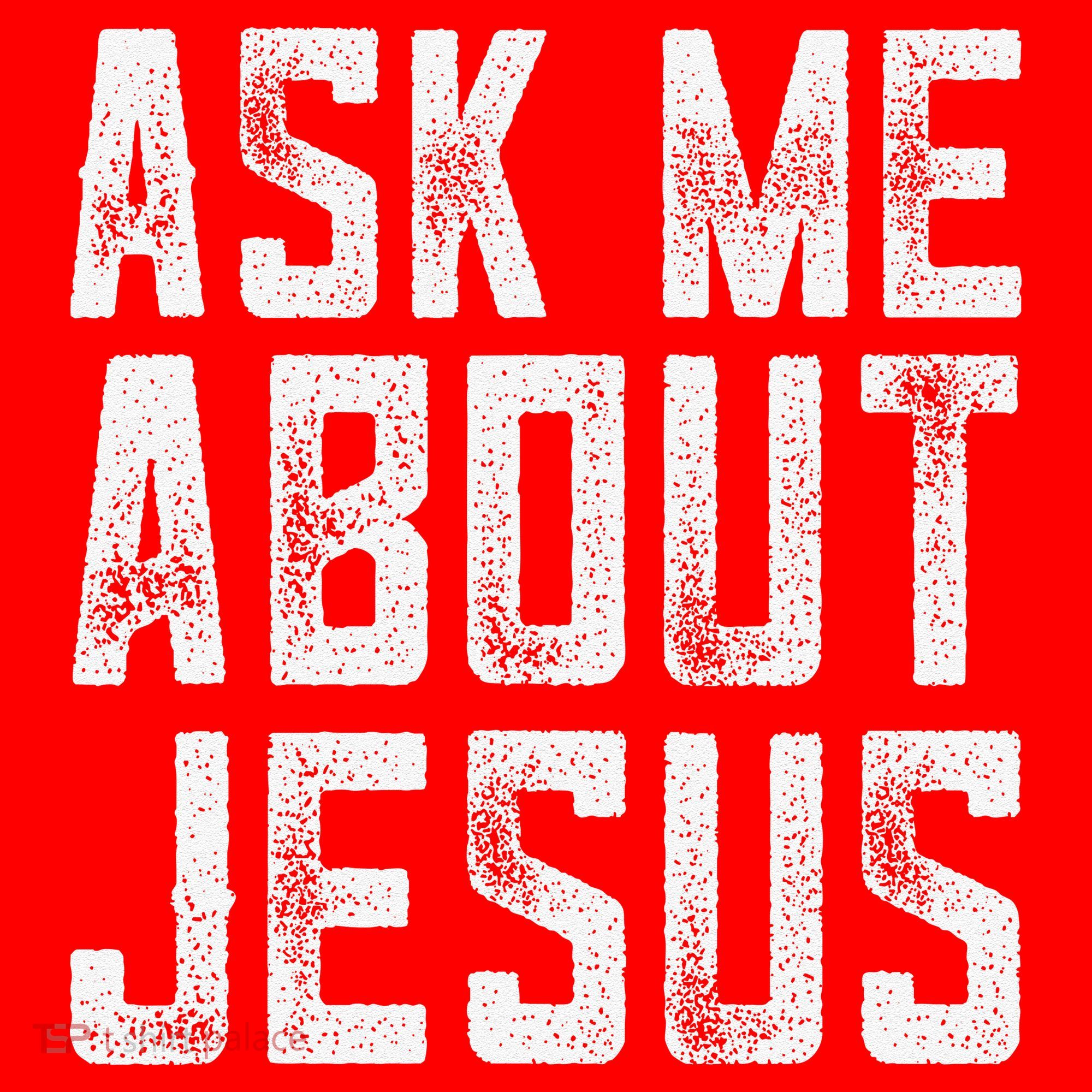 Ask Me About Jesus  Christian Faith  Bible Verse Santa Hat