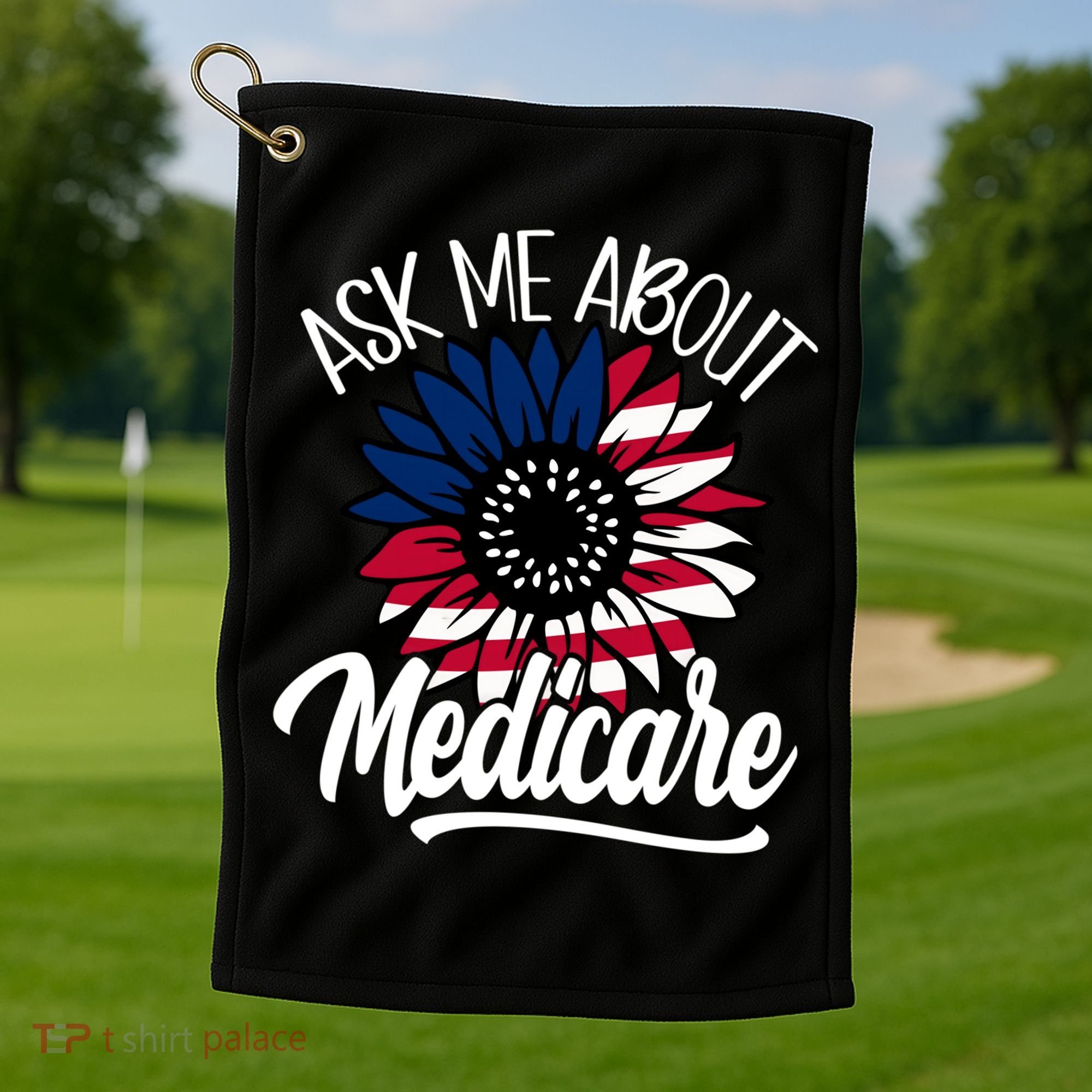 Ask Me About Medicare Health Insurance Consultant Gift Golf Towel