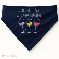 At My Age I Need Glasses  USA-Made Doggie Bandana thumb 0