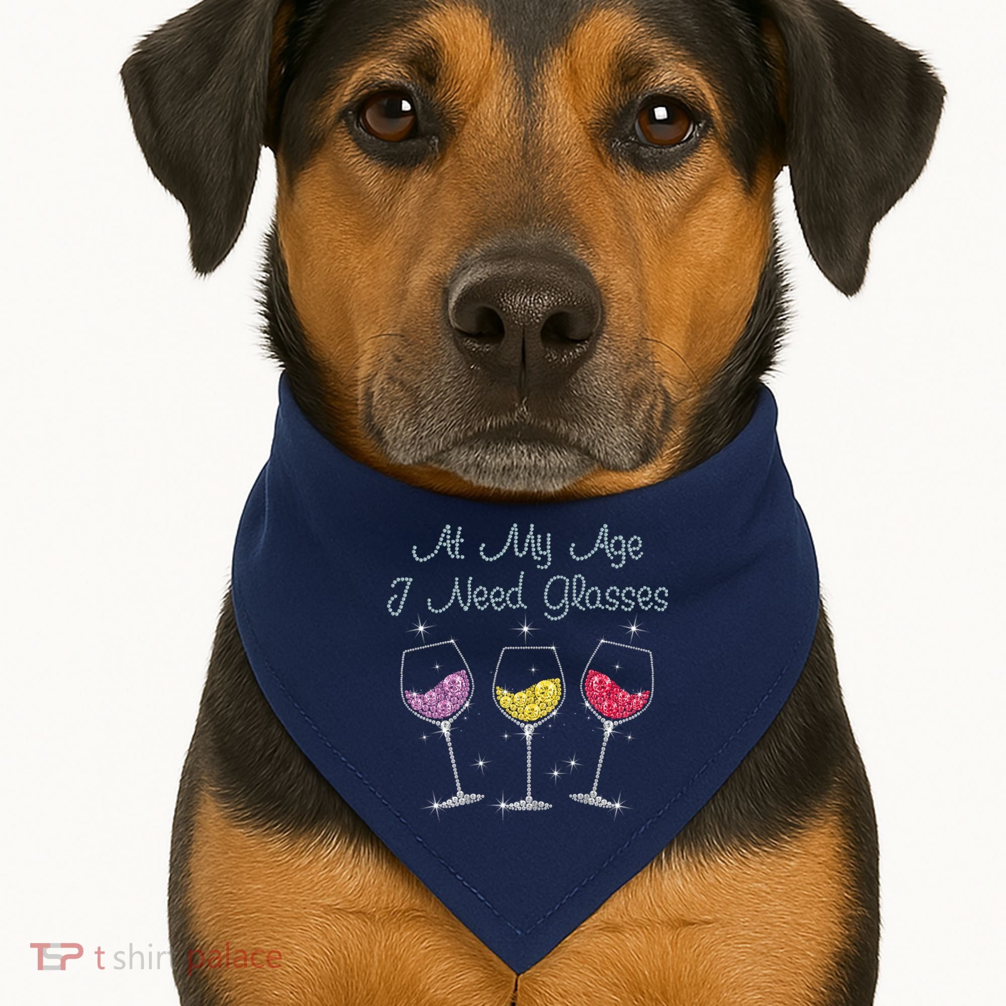 At My Age I Need Glasses  USA-Made Doggie Bandana