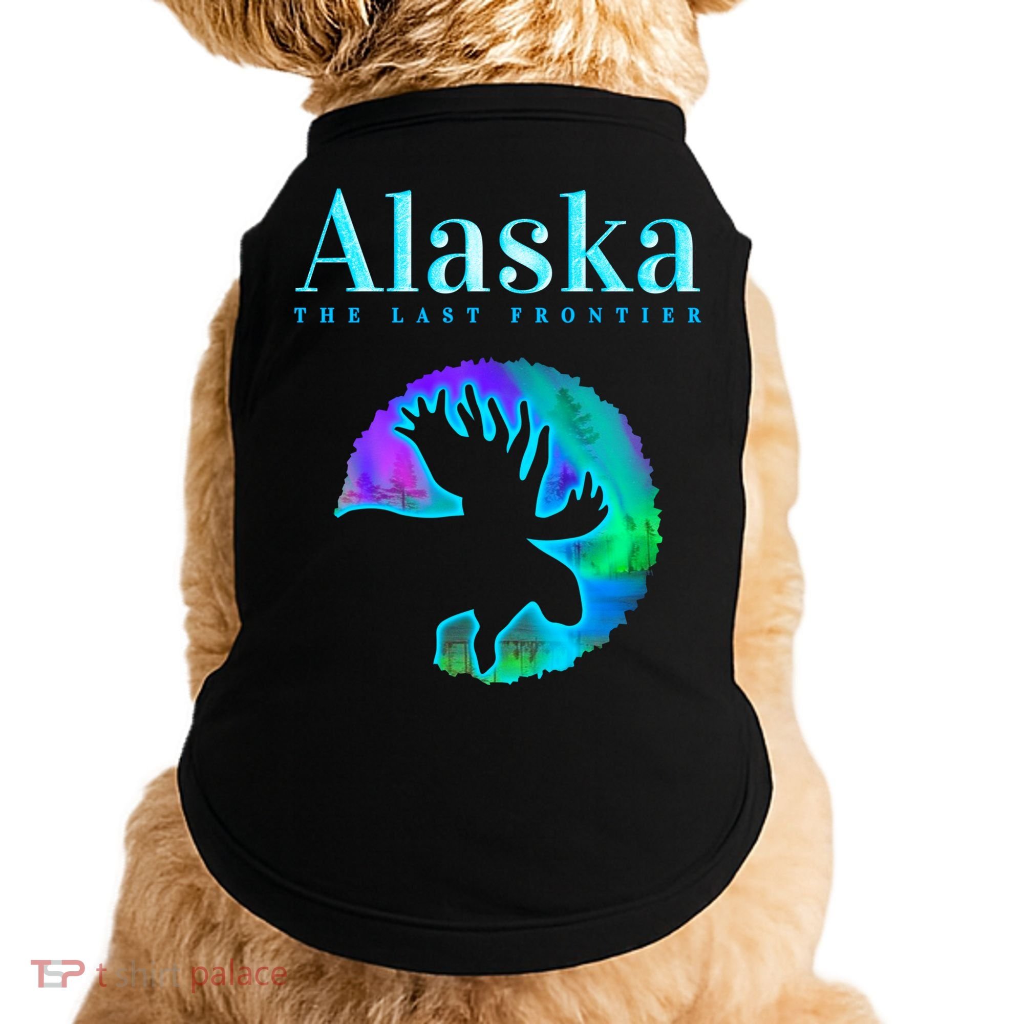 Alaska Moose Aurora Borealis The Last Frontier Funny Gift Doggie Tank