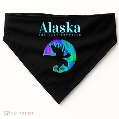 Alaska Moose Aurora Borealis The Last Frontier Funny Gift USA-Made Doggie Bandana