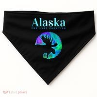 Alaska Moose Aurora Borealis The Last Frontier Funny Gift USA-Made Doggie Bandana thumb 0