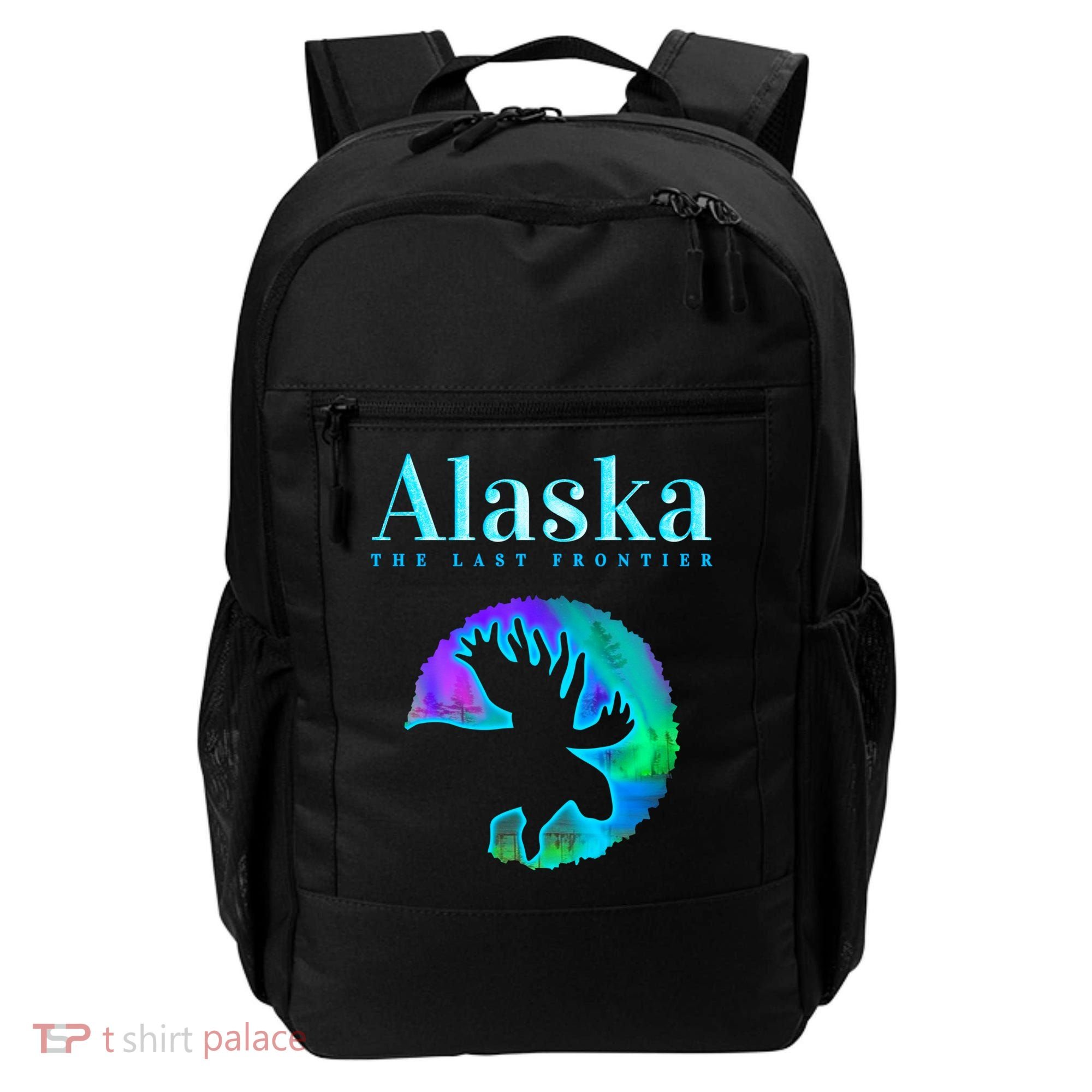 Alaska Moose Aurora Borealis The Last Frontier Funny Gift Backpack