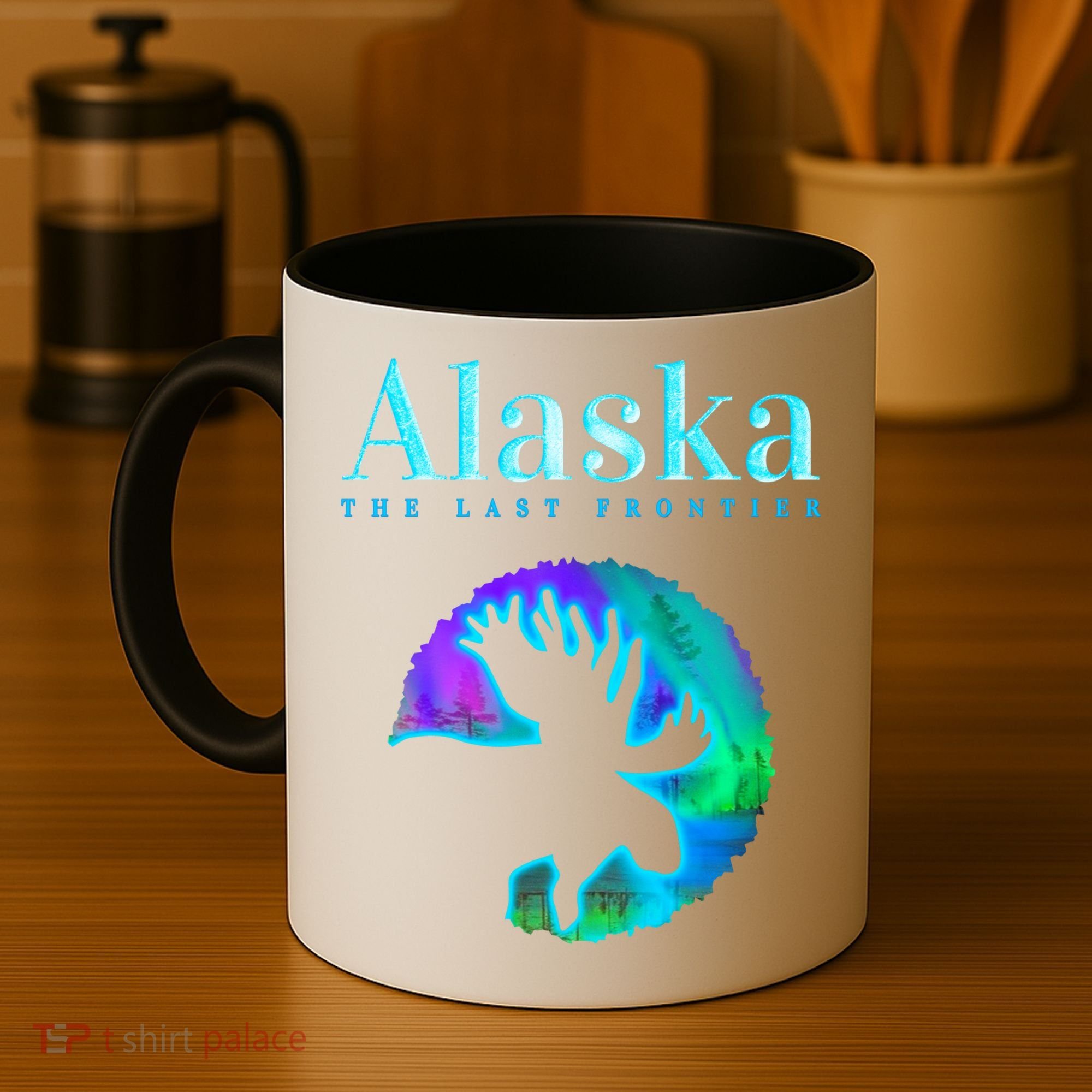 Alaska Moose Aurora Borealis The Last Frontier Funny Gift Coffee Mug