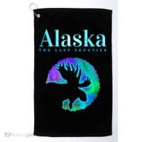 Alaska Moose Aurora Borealis The Last Frontier Funny Gift Golf Towel thumb 0