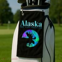 Alaska Moose Aurora Borealis The Last Frontier Funny Gift Golf Towel thumb 2