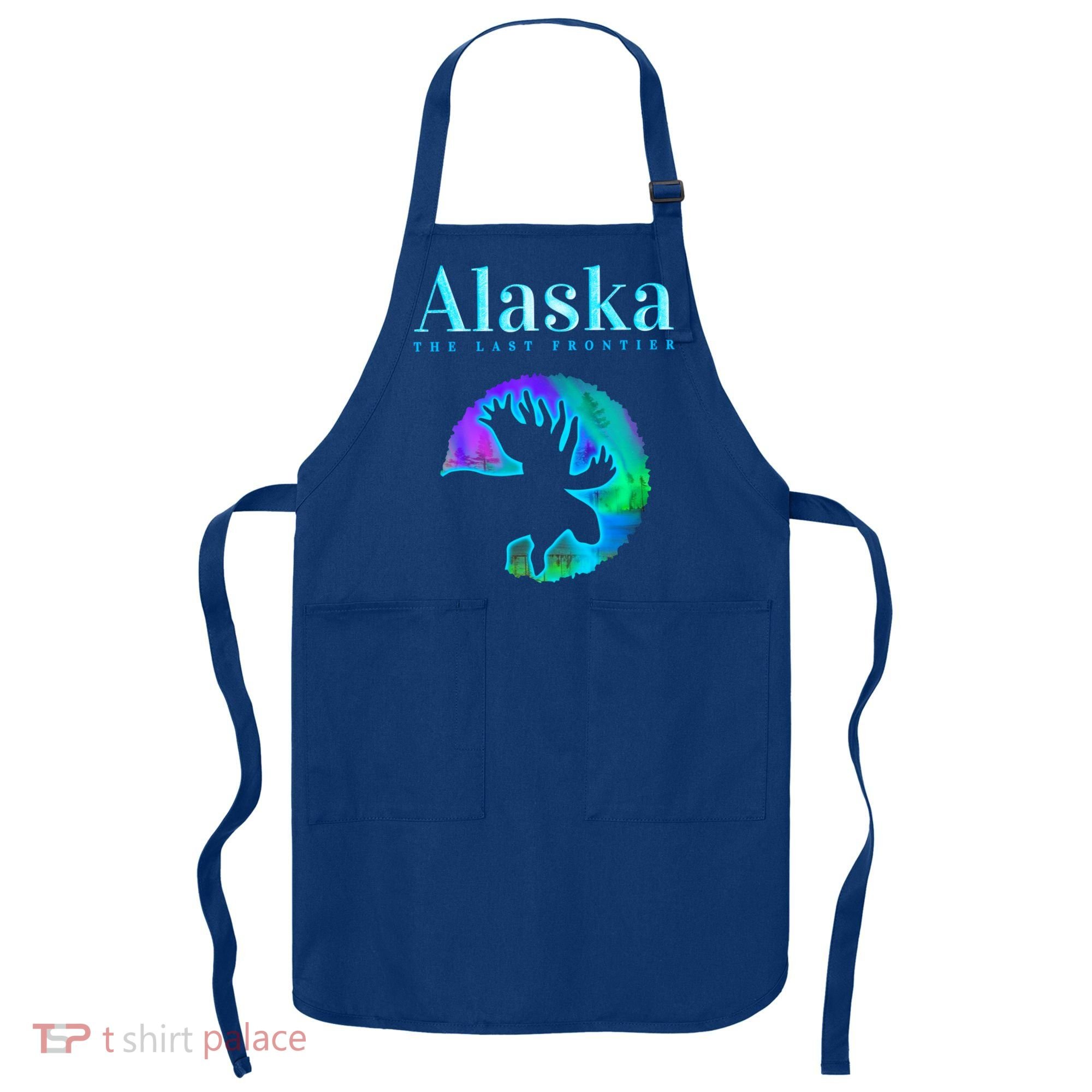Alaska Moose Aurora Borealis The Last Frontier Funny Gift Apron