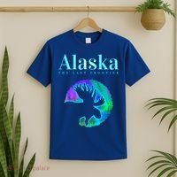 Alaska Moose Aurora Borealis The Last Frontier Funny Gift T-Shirt thumb 2