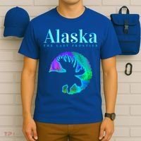 Alaska Moose Aurora Borealis The Last Frontier Funny Gift T-Shirt thumb 6