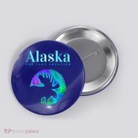 Alaska Moose Aurora Borealis The Last Frontier Funny Gift Button thumb 0