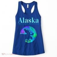 Alaska Moose Aurora Borealis The Last Frontier Funny Gift Women's Tank Top thumb 0