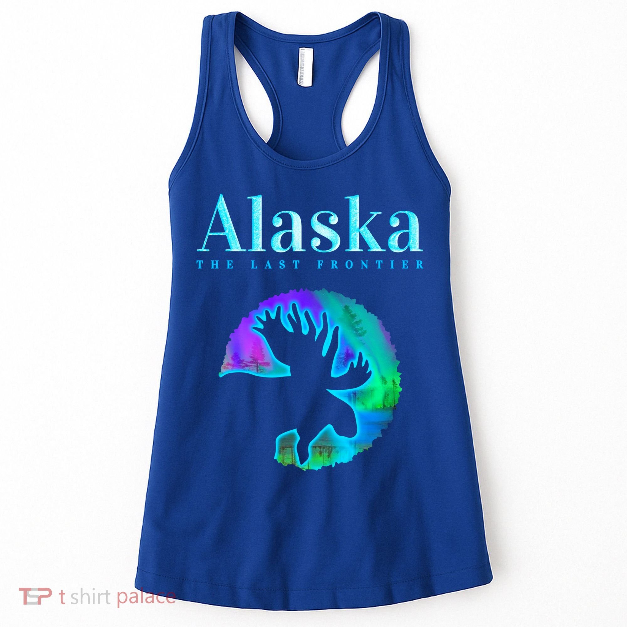 Alaska Moose Aurora Borealis The Last Frontier Funny Gift Women's Tank Top