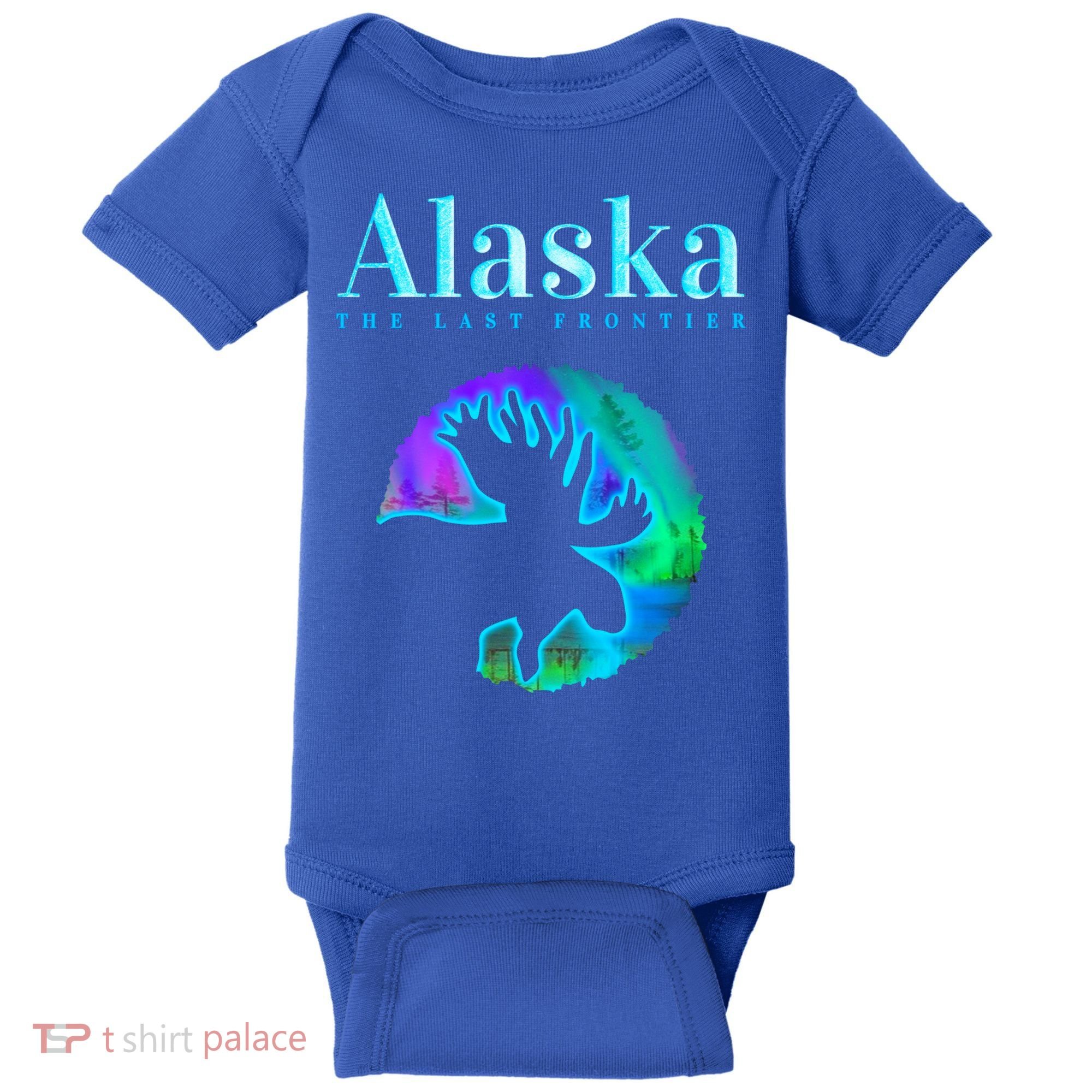 Alaska Moose Aurora Borealis The Last Frontier Funny Gift Baby Bodysuit
