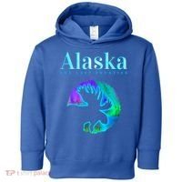 Alaska Moose Aurora Borealis The Last Frontier Funny Gift Toddler Hoodie thumb 0