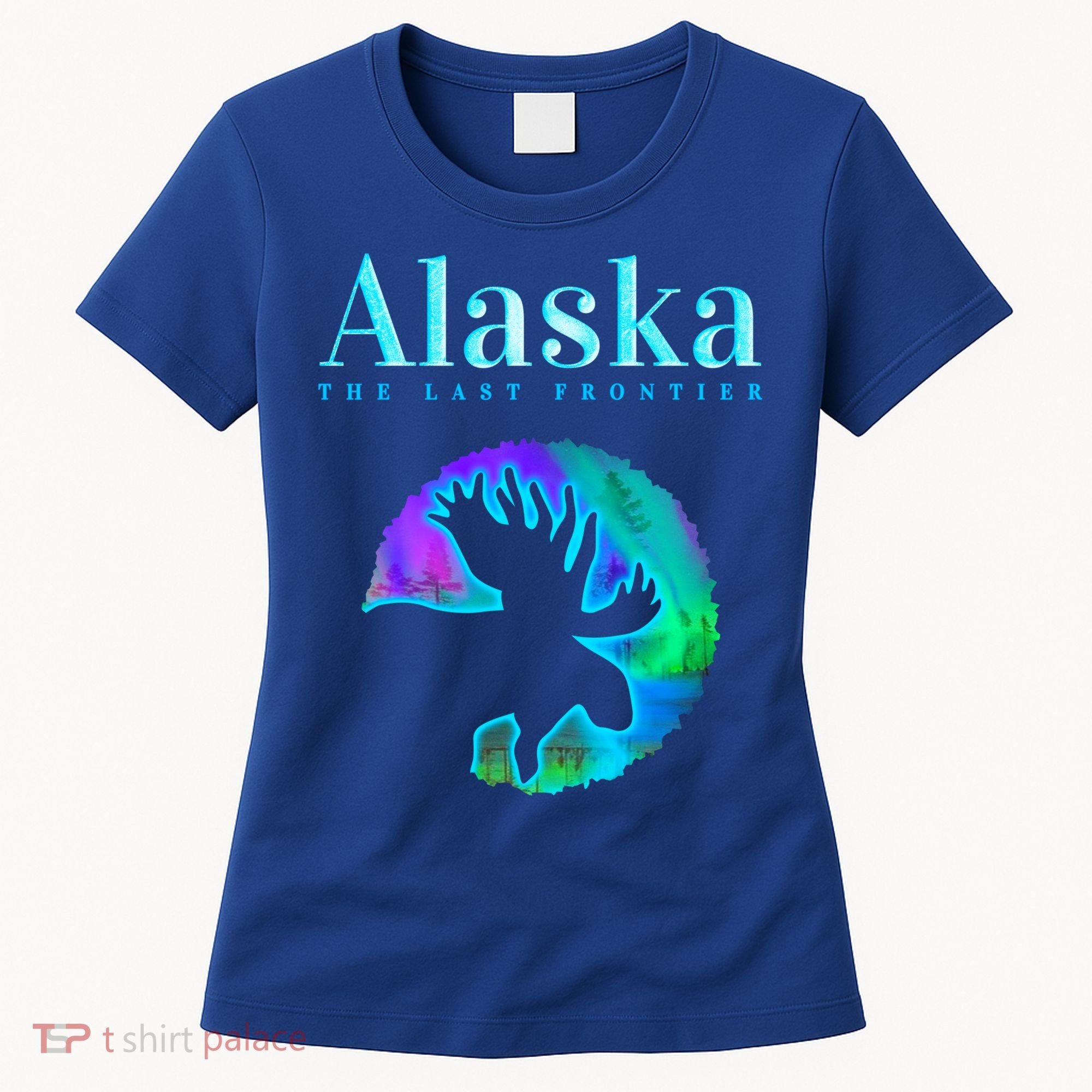 Alaska Moose Aurora Borealis The Last Frontier Funny Gift Women's T-Shirt