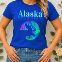 Alaska Moose Aurora Borealis The Last Frontier Funny Gift Women's T-Shirt thumb 2