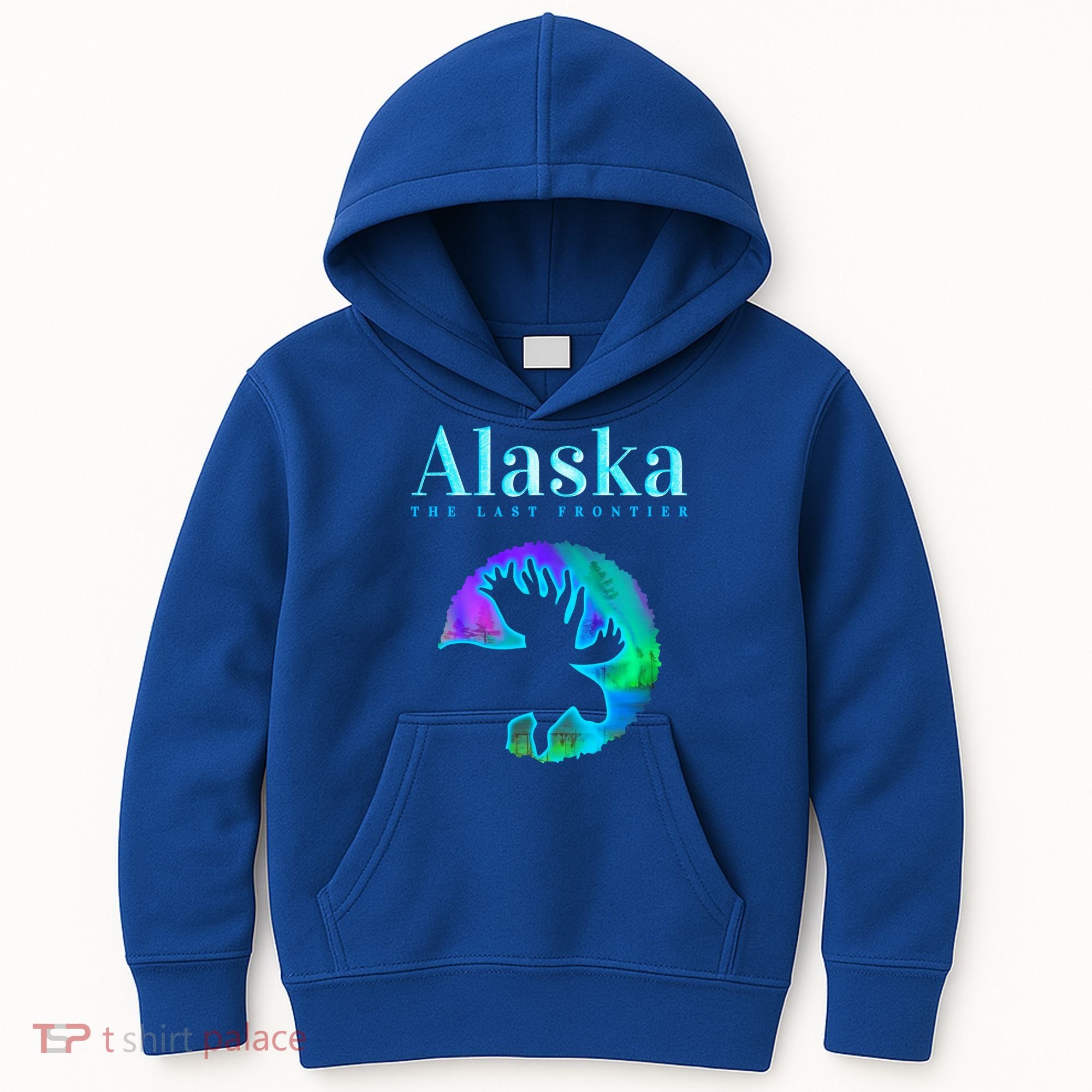 Alaska Moose Aurora Borealis The Last Frontier Funny Gift Kids Hoodie