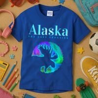Alaska Moose Aurora Borealis The Last Frontier Funny Gift Kids T-Shirt thumb 3