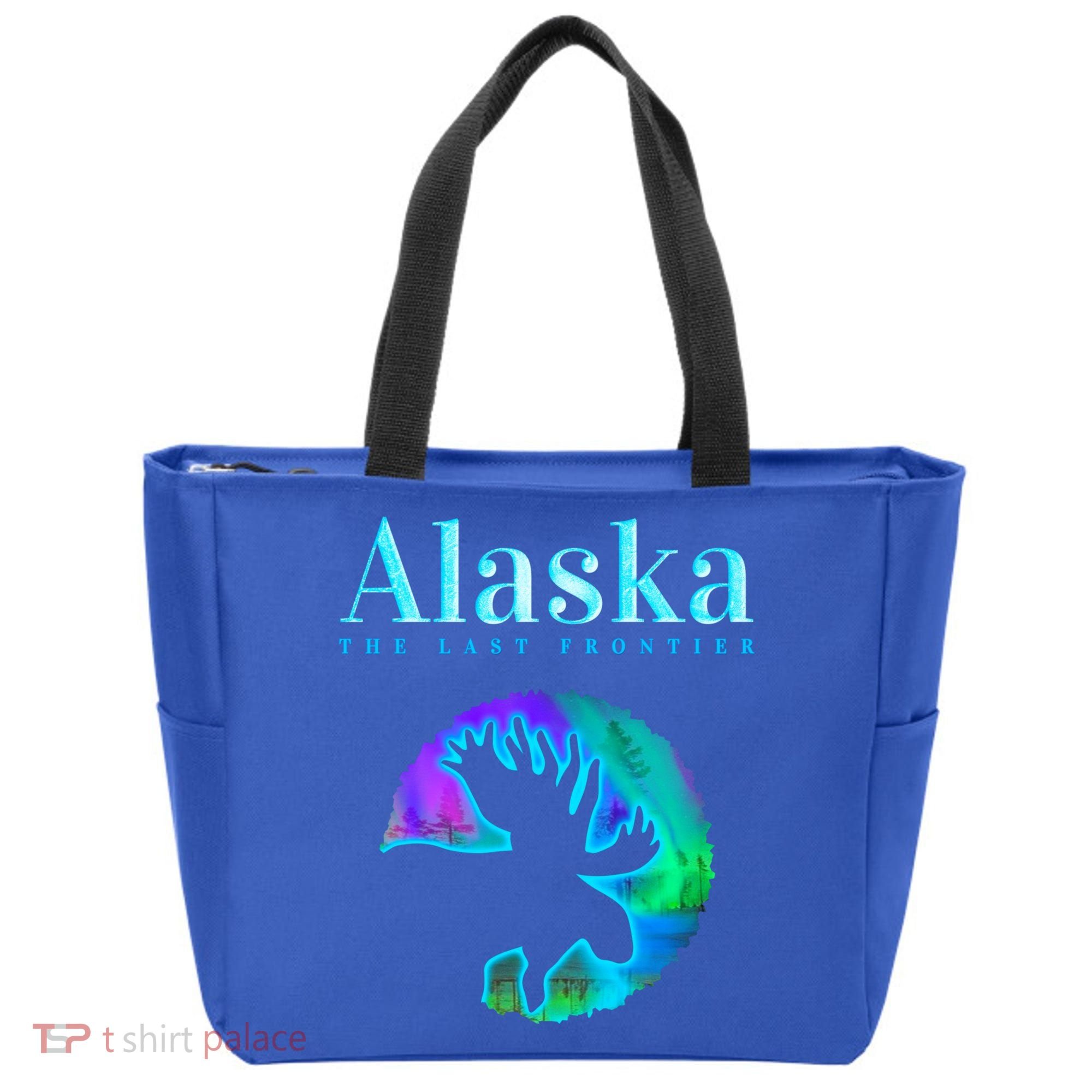 Alaska Moose Aurora Borealis The Last Frontier Funny Gift Tote Bag