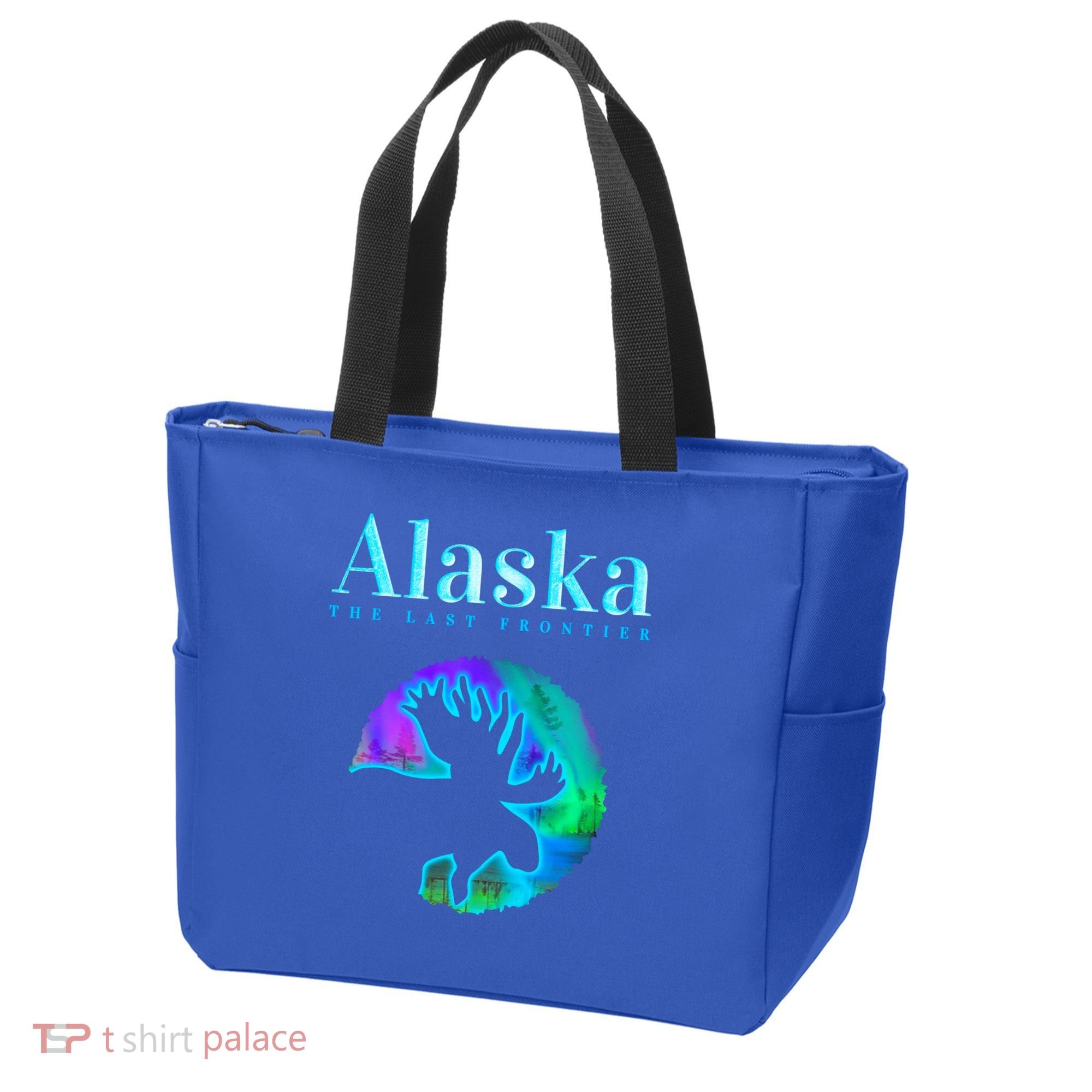 Alaska Moose Aurora Borealis The Last Frontier Funny Gift Tote Bag