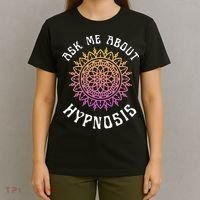 Ask Me About Hypnosis Pink Orange New Age Hypnotist T-Shirt thumb 4