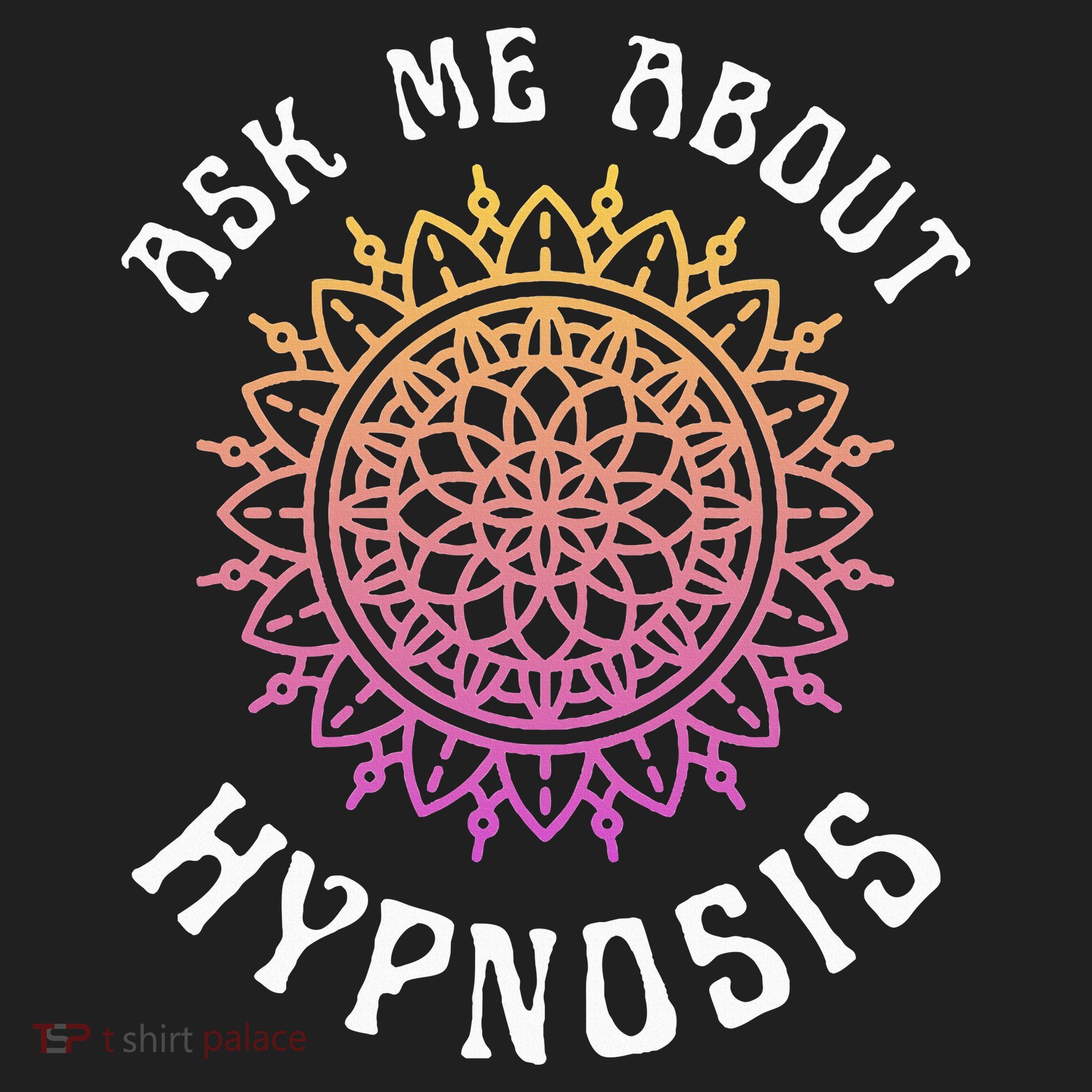 Ask Me About Hypnosis Pink Orange New Age Hypnotist Beanie