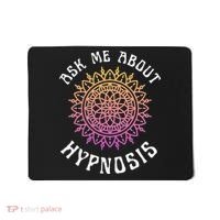 Ask Me About Hypnosis Pink Orange New Age Hypnotist Mousepad thumb 0