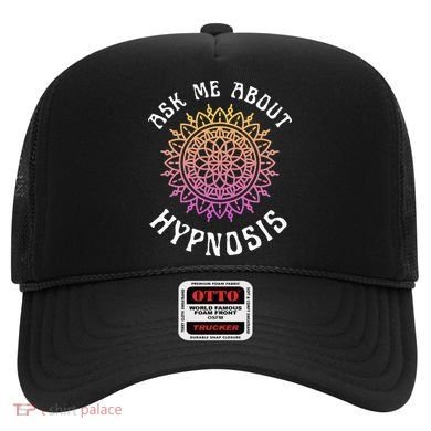 Ask Me About Hypnosis Pink Orange New Age Hypnotist Hat