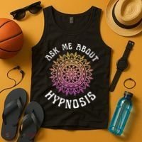 Ask Me About Hypnosis Pink Orange New Age Hypnotist Tank Top thumb 4