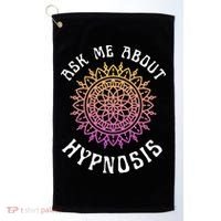 Ask Me About Hypnosis Pink Orange New Age Hypnotist Golf Towel thumb 0