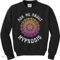 Ask Me About Hypnosis Pink Orange New Age Hypnotist Kids Sweatshirt thumb 0