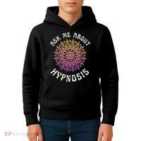 Ask Me About Hypnosis Pink Orange New Age Hypnotist Kids Hoodie thumb 4
