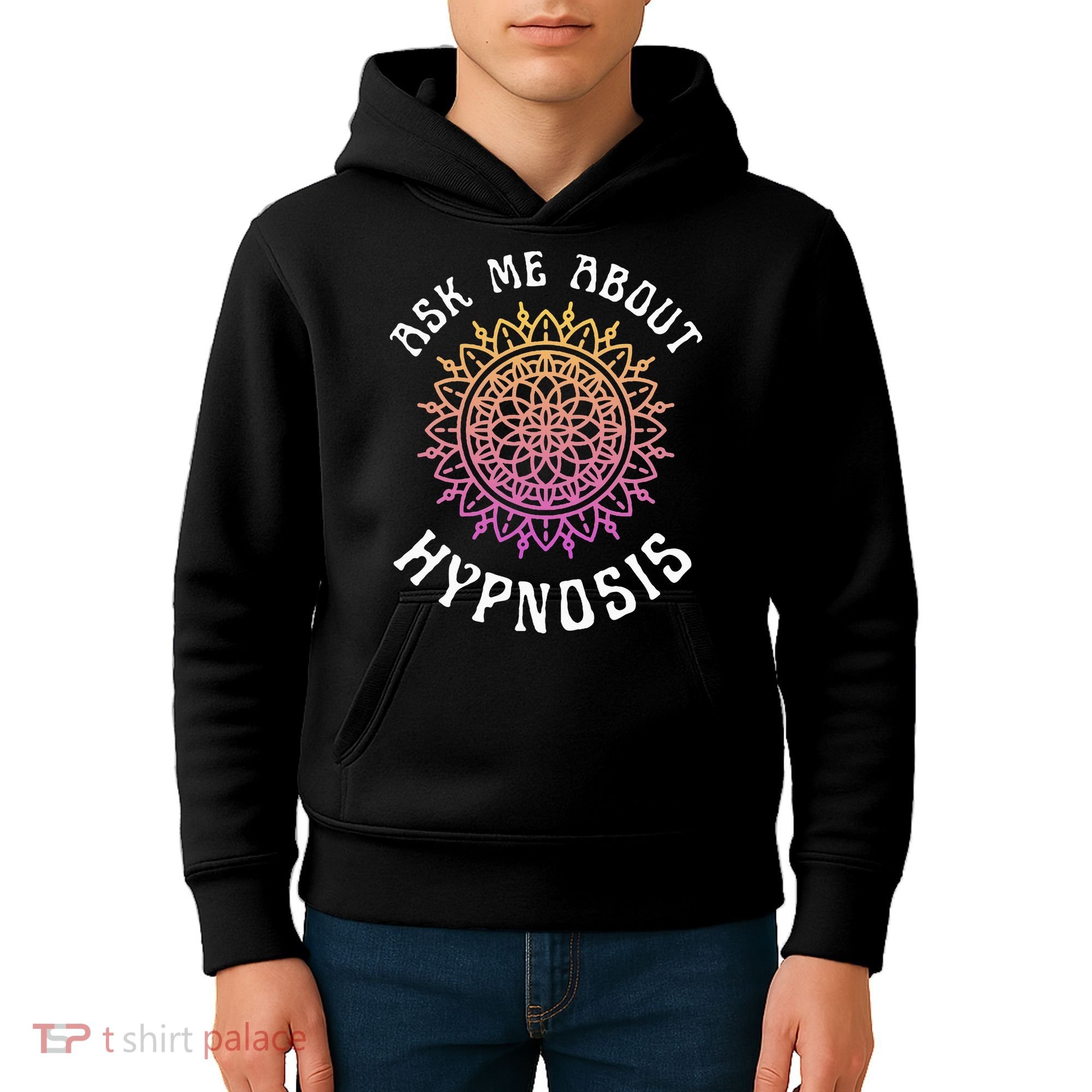 Ask Me About Hypnosis Pink Orange New Age Hypnotist Kids Hoodie
