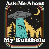 Ask Me About My Butthole Funny Alien Believer Retro 80s Gift Women's Hoodie thumb 2